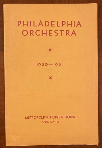 Philadelphia orchestra program - philadelphia,
