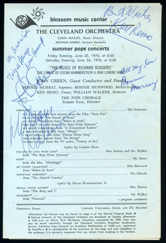 Cleveland orchestra program - cleveland,
