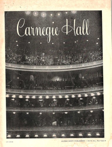 1956 carnegie hall program - hall,